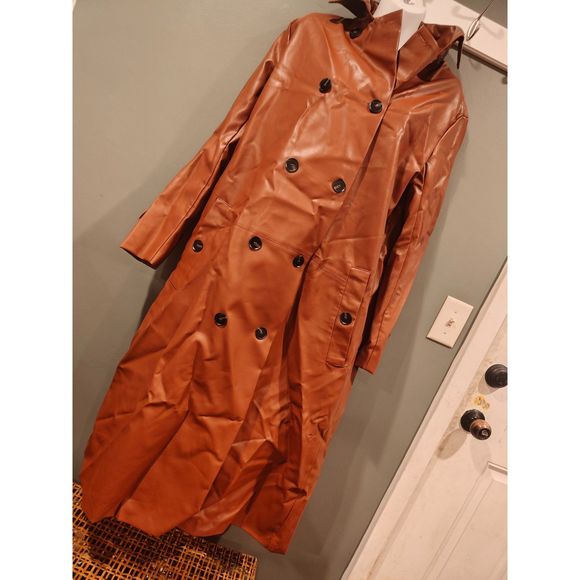 pu leather trench coat nwt stylewe medium - Picture 1 of 2